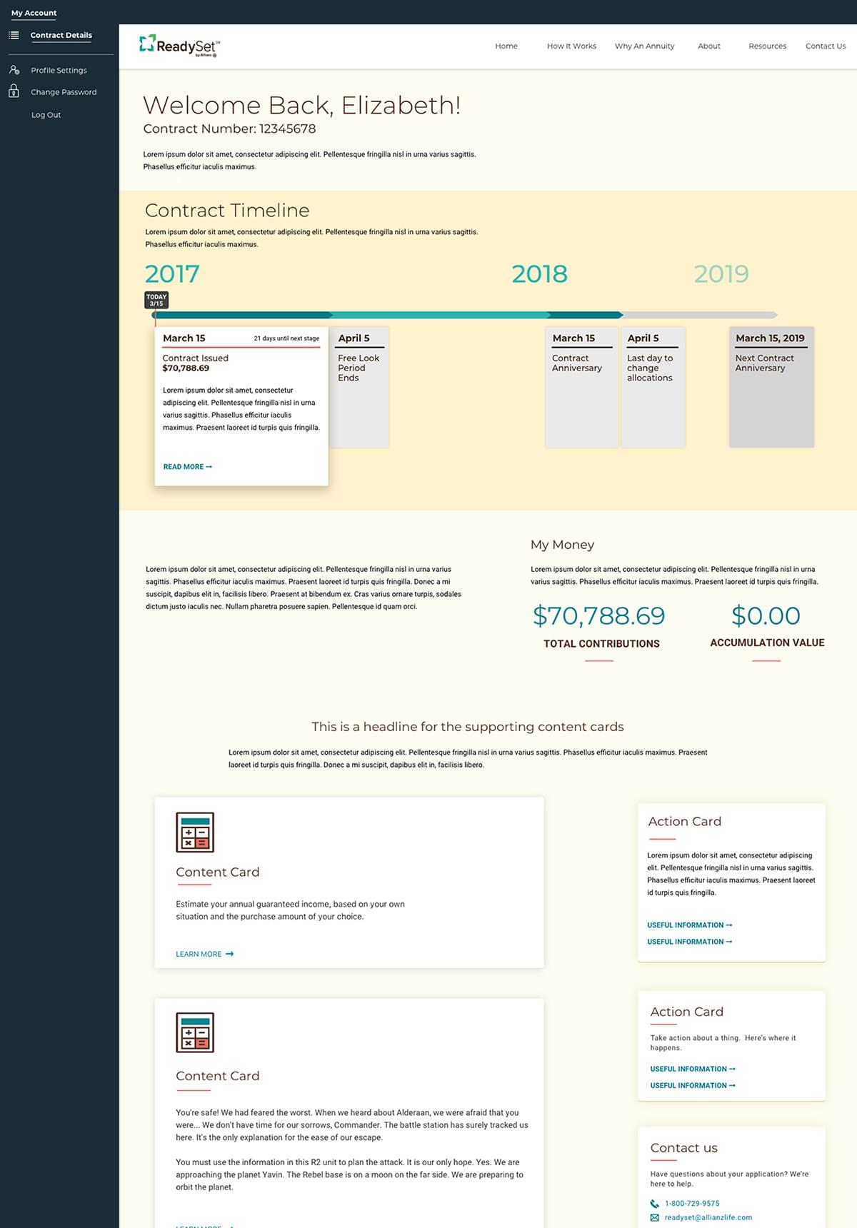 ReadySet login page